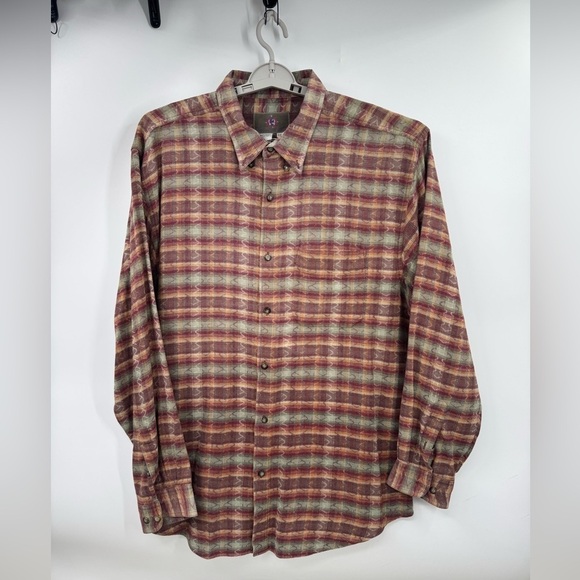 The Territory Ahead Other - The Territory Ahead Shirt Mens 2XL Multi Color Plaid Textured Button Front